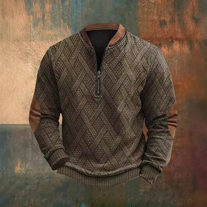 Men's Half Zipper Sweater European And American Autumn And Winter Printing Sweater - ALL-IN-ONE GENSTORE & SERVICES