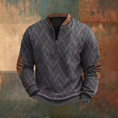 Men's Half Zipper Sweater European And American Autumn And Winter Printing Sweater - ALL-IN-ONE GENSTORE & SERVICES