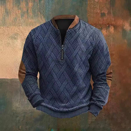 Men's Half Zipper Sweater European And American Autumn And Winter Printing Sweater - ALL-IN-ONE GENSTORE & SERVICES