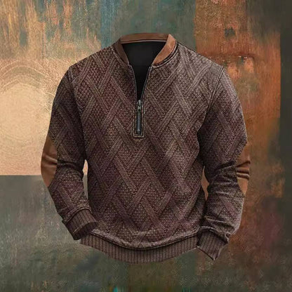 Men's Half Zipper Sweater European And American Autumn And Winter Printing Sweater - ALL-IN-ONE GENSTORE & SERVICES