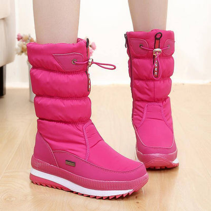 Winter New Plus Velvet Thick Cotton Shoes Thermal Middle Tube Waterproof Non-slip Boots - ALL-IN-ONE GENSTORE & SERVICES