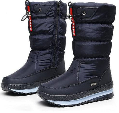 Winter New Plus Velvet Thick Cotton Shoes Thermal Middle Tube Waterproof Non-slip Boots - ALL-IN-ONE GENSTORE & SERVICES
