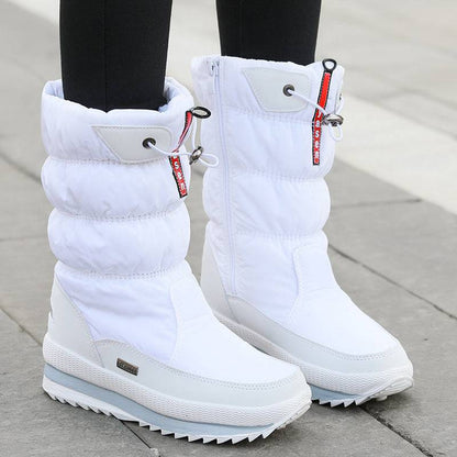 Winter New Plus Velvet Thick Cotton Shoes Thermal Middle Tube Waterproof Non-slip Boots - ALL-IN-ONE GENSTORE & SERVICES