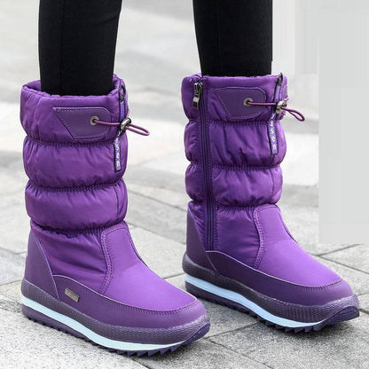 Winter New Plus Velvet Thick Cotton Shoes Thermal Middle Tube Waterproof Non-slip Boots - ALL-IN-ONE GENSTORE & SERVICES