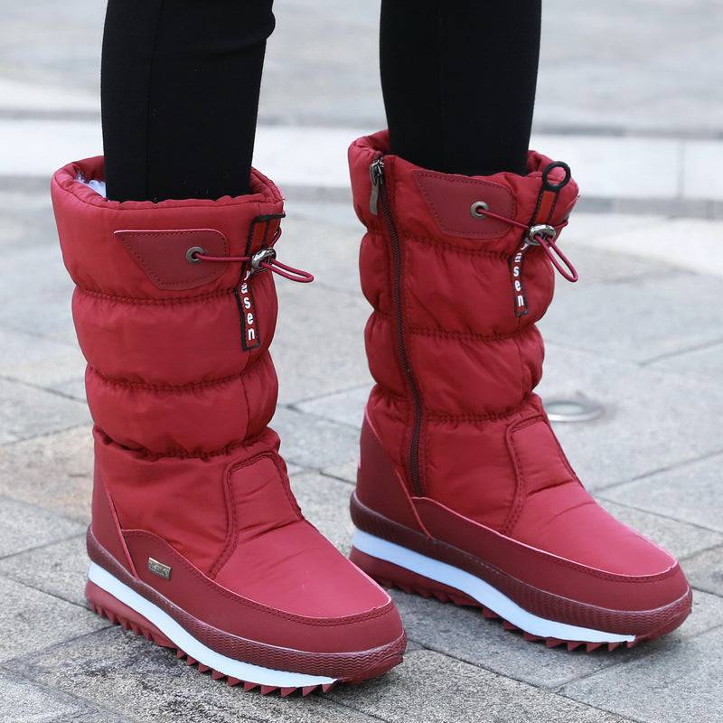 Chaussures d'hiver neuves en coton épais et velours avec tube central thermique et bottes antidérapantes imperméables