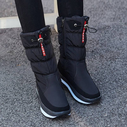 Winter New Plus Velvet Thick Cotton Shoes Thermal Middle Tube Waterproof Non-slip Boots - ALL-IN-ONE GENSTORE & SERVICES