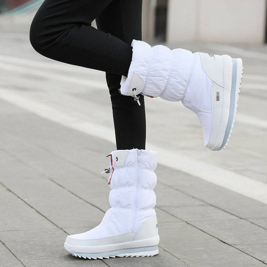 Chaussures d'hiver neuves en coton épais et velours avec tube central thermique et bottes antidérapantes imperméables