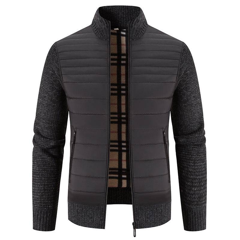 Men's Stand Collar Cardigan Sweater Outer Wear Plus Size Coat