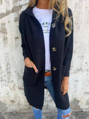 Mid-length Sweater Cardigan Women's Clothes Light Gray - ALL-IN-ONE GENSTORE & SERVICES