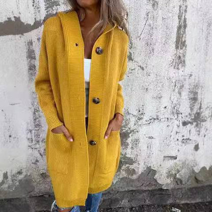 Mid-length Sweater Cardigan Women's Clothes Light Gray - ALL-IN-ONE GENSTORE & SERVICES