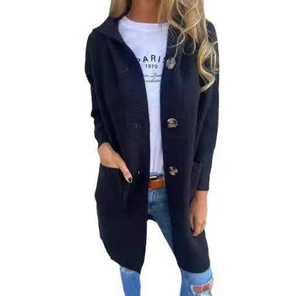 Mid-length Sweater Cardigan Women's Clothes Light Gray - ALL-IN-ONE GENSTORE & SERVICES