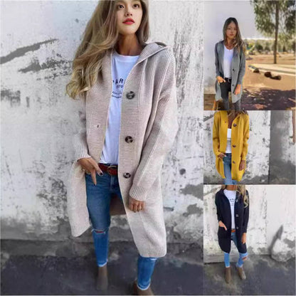 Mid-length Sweater Cardigan Women's Clothes Light Gray - ALL-IN-ONE GENSTORE & SERVICES