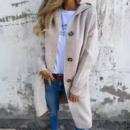Mid-length Sweater Cardigan Women's Clothes Light Gray - ALL-IN-ONE GENSTORE & SERVICES