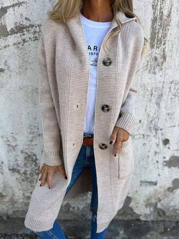 Mid-length Sweater Cardigan Women's Clothes Light Gray - ALL-IN-ONE GENSTORE & SERVICES