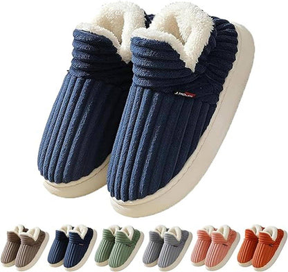 Men Winter New Women Cotton Slippers Outdoor Fashion Couple Slippers Warm Indoor Bedroom Cotton Plush Shoes Fleece Fluffy - ALL-IN-ONE GENSTORE & SERVICES