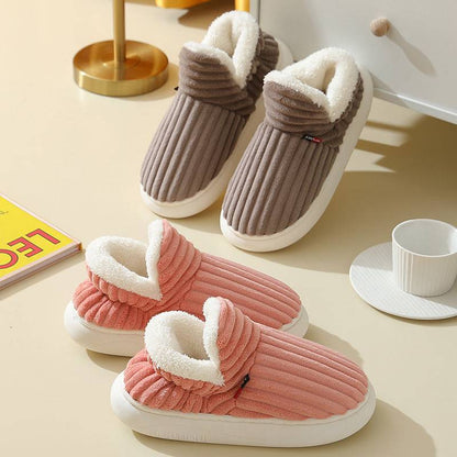 Men Winter New Women Cotton Slippers Outdoor Fashion Couple Slippers Warm Indoor Bedroom Cotton Plush Shoes Fleece Fluffy - ALL-IN-ONE GENSTORE & SERVICES