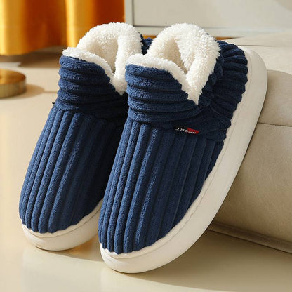 Men Winter New Women Cotton Slippers Outdoor Fashion Couple Slippers Warm Indoor Bedroom Cotton Plush Shoes Fleece Fluffy - ALL-IN-ONE GENSTORE & SERVICES