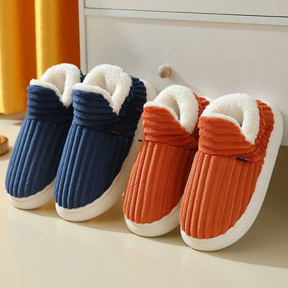 Men Winter New Women Cotton Slippers Outdoor Fashion Couple Slippers Warm Indoor Bedroom Cotton Plush Shoes Fleece Fluffy - ALL-IN-ONE GENSTORE & SERVICES