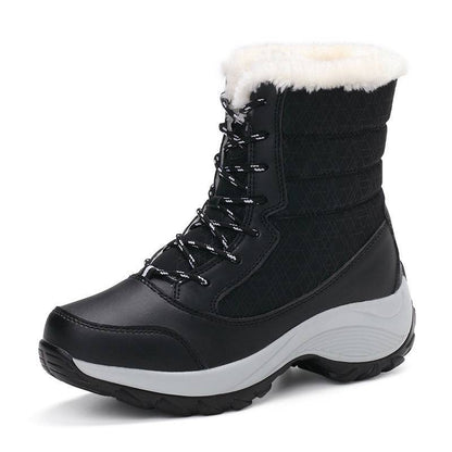 Snow Boots Female High To Help Waterproof Ladies Cotton Shoes Boots Plus Velvet Shoes - ALL-IN-ONE GENSTORE & SERVICES