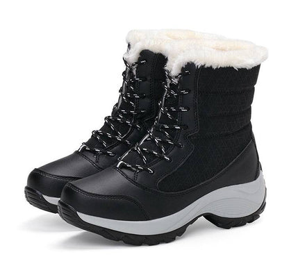 Snow Boots Female High To Help Waterproof Ladies Cotton Shoes Boots Plus Velvet Shoes - ALL-IN-ONE GENSTORE & SERVICES