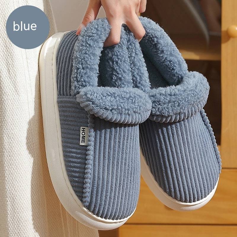 Ankle Wrap Cotton Slippers Winter Women's Plus Size Thickened Fleece-lined Warm Slugged Bottom