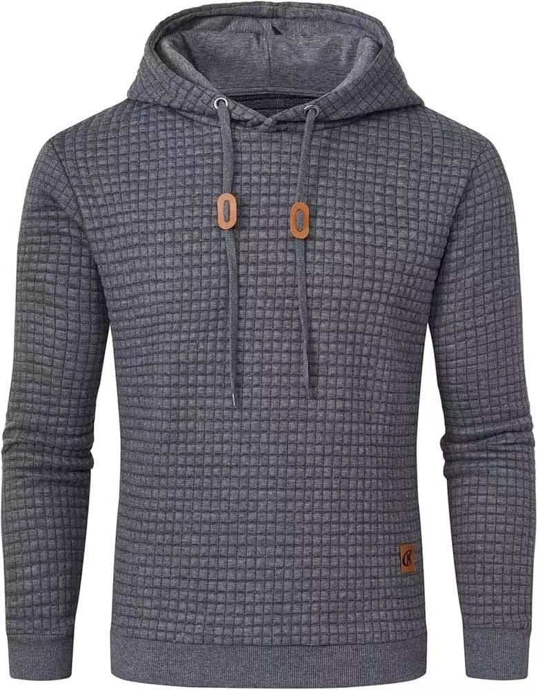 Men's Casual Solid Color Hooded Jacket All-matching Slim Fit Jacquard Plaid