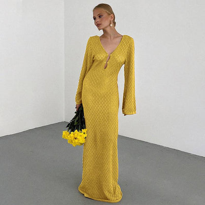 Solid Color Knitted Hollow-out Beach Swimsuit Blouse Sun-proof Women's Skirt - ALL-IN-ONE GENSTORE & SERVICES