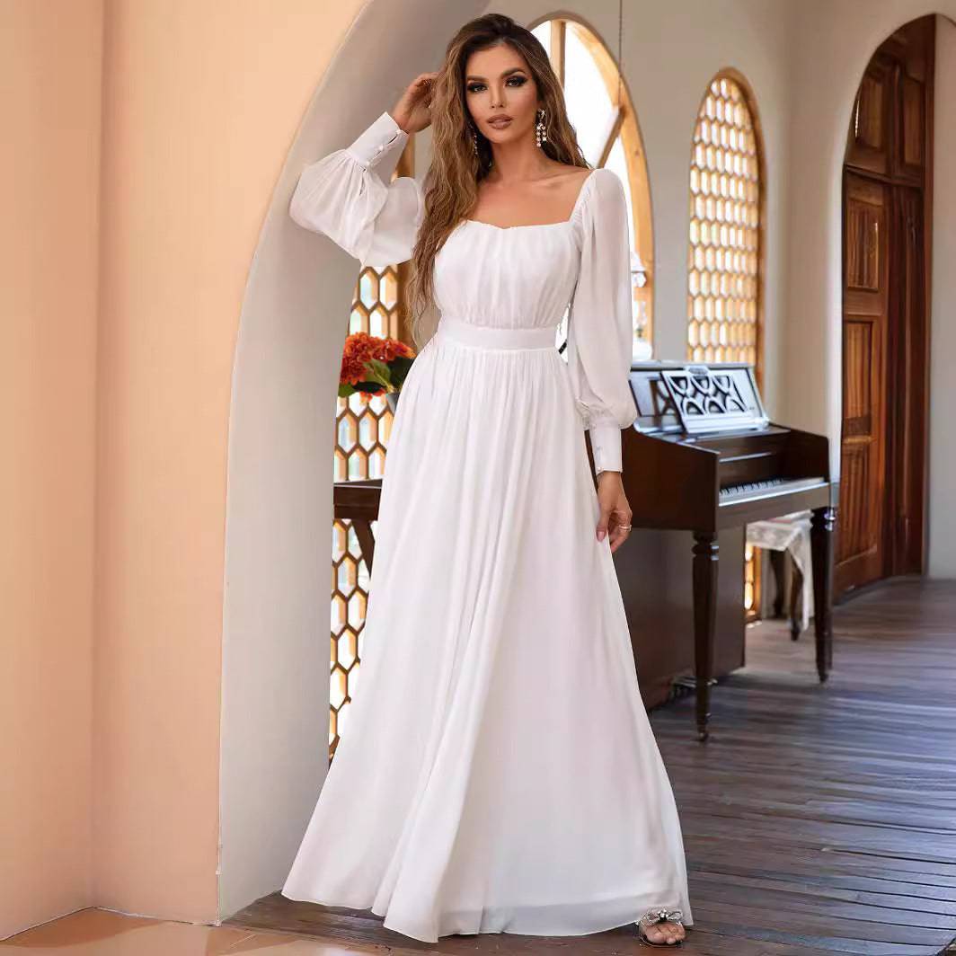 Superbe robe longue simple, mignonne, fraîche et douce