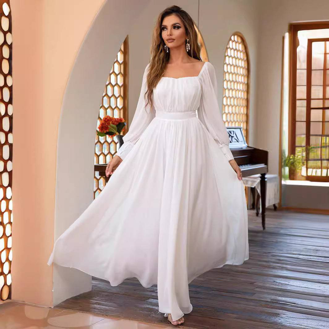 Superbe robe longue simple, mignonne, fraîche et douce