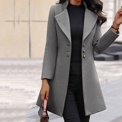 Winter Single-Breasted Slim-Fit Lapel Coat - ALL-IN-ONE GENSTORE & SERVICES
