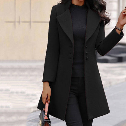 Winter Single-Breasted Slim-Fit Lapel Coat - ALL-IN-ONE GENSTORE & SERVICES