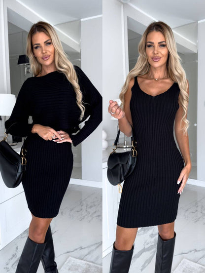 Elegant Women's Suit with Long-sleeved Top and Tight Suspender Skirt - ALL-IN-ONE GENSTORE & SERVICES