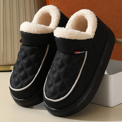 Winter Plush Cotton Shoes Warm Thick-bottom Waterproof Home Slippers All-match Indoor Outdoor Garden Shoes For Women - ALL-IN-ONE GENSTORE & SERVICES