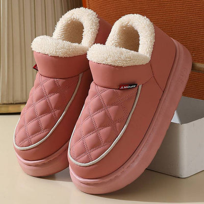 Winter Plush Cotton Shoes Warm Thick-bottom Waterproof Home Slippers All-match Indoor Outdoor Garden Shoes For Women - ALL-IN-ONE GENSTORE & SERVICES