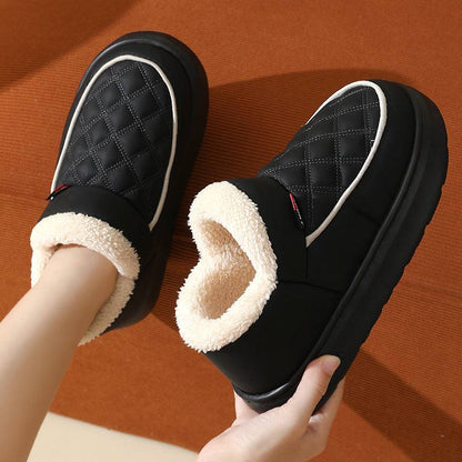 Winter Plush Cotton Shoes Warm Thick-bottom Waterproof Home Slippers All-match Indoor Outdoor Garden Shoes For Women - ALL-IN-ONE GENSTORE & SERVICES