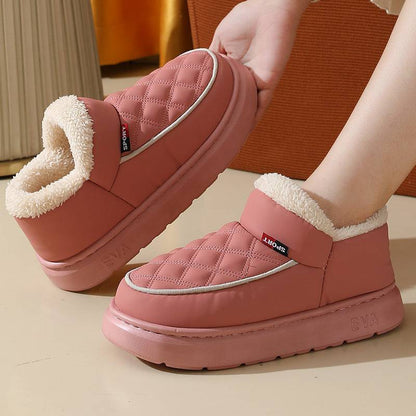 Winter Plush Cotton Shoes Warm Thick-bottom Waterproof Home Slippers All-match Indoor Outdoor Garden Shoes For Women - ALL-IN-ONE GENSTORE & SERVICES