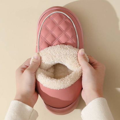Winter Plush Cotton Shoes Warm Thick-bottom Waterproof Home Slippers All-match Indoor Outdoor Garden Shoes For Women - ALL-IN-ONE GENSTORE & SERVICES