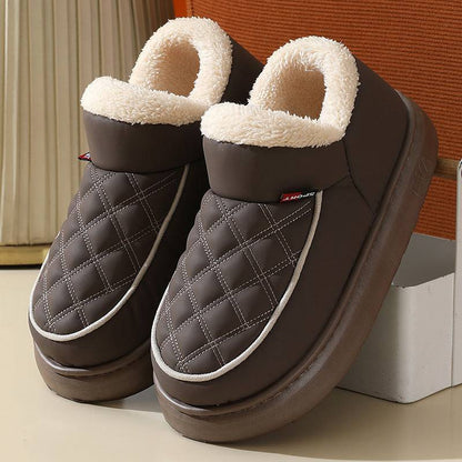Winter Plush Cotton Shoes Warm Thick-bottom Waterproof Home Slippers All-match Indoor Outdoor Garden Shoes For Women - ALL-IN-ONE GENSTORE & SERVICES