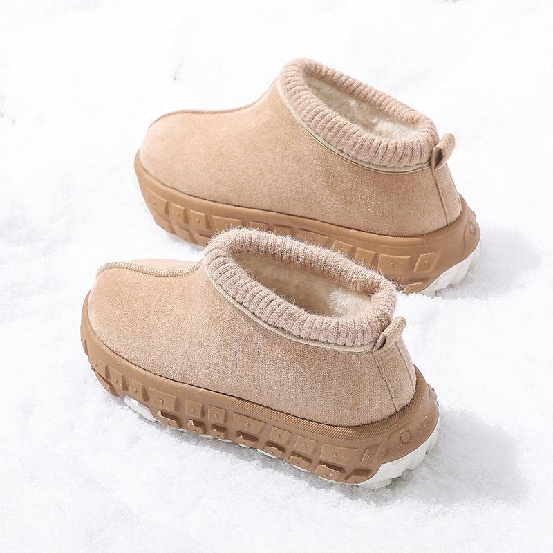 Botas de nieve de invierno con diseño de suela de neumático antideslizante, botines de gamuza cálidos para exteriores a la moda para mujer