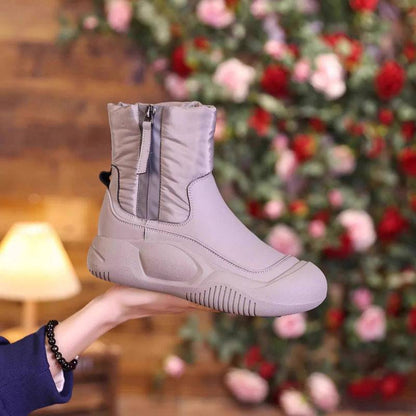 Winter Plush Snow Boots With Side Zipper Warm Thick-sole Non-slip Waterproof Short Shoes For Women - ALL-IN-ONE GENSTORE & SERVICES