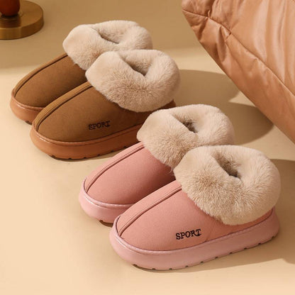 Plush Cotton Shoes For Women Winter Warm Home Slippers Outdoor Snow Boots - ALL-IN-ONE GENSTORE & SERVICES