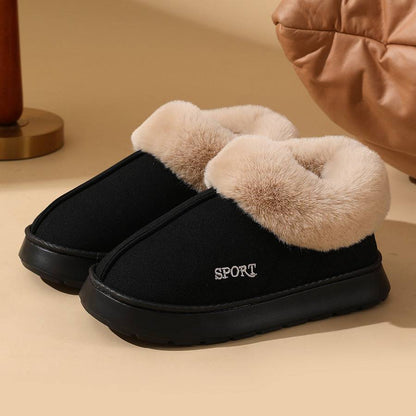 Plush Cotton Shoes For Women Winter Warm Home Slippers Outdoor Snow Boots - ALL-IN-ONE GENSTORE & SERVICES