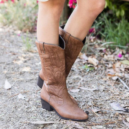 Black Western Cowboy Boots Pointed Toe Shoes Women - ALL-IN-ONE GENSTORE & SERVICES