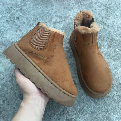 Winter Snow Boots Fashion Flat Thick-soled Cotton Shoes Round Toe Warm Plush Ankle Boot For Women - ALL-IN-ONE GENSTORE & SERVICES