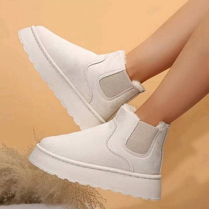 Winter Snow Boots Fashion Flat Thick-soled Cotton Shoes Round Toe Warm Plush Ankle Boot For Women - ALL-IN-ONE GENSTORE & SERVICES