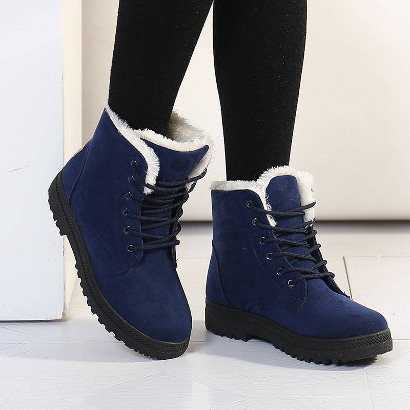 Botas de nieve de invierno con botines de felpa cálidos para mujer