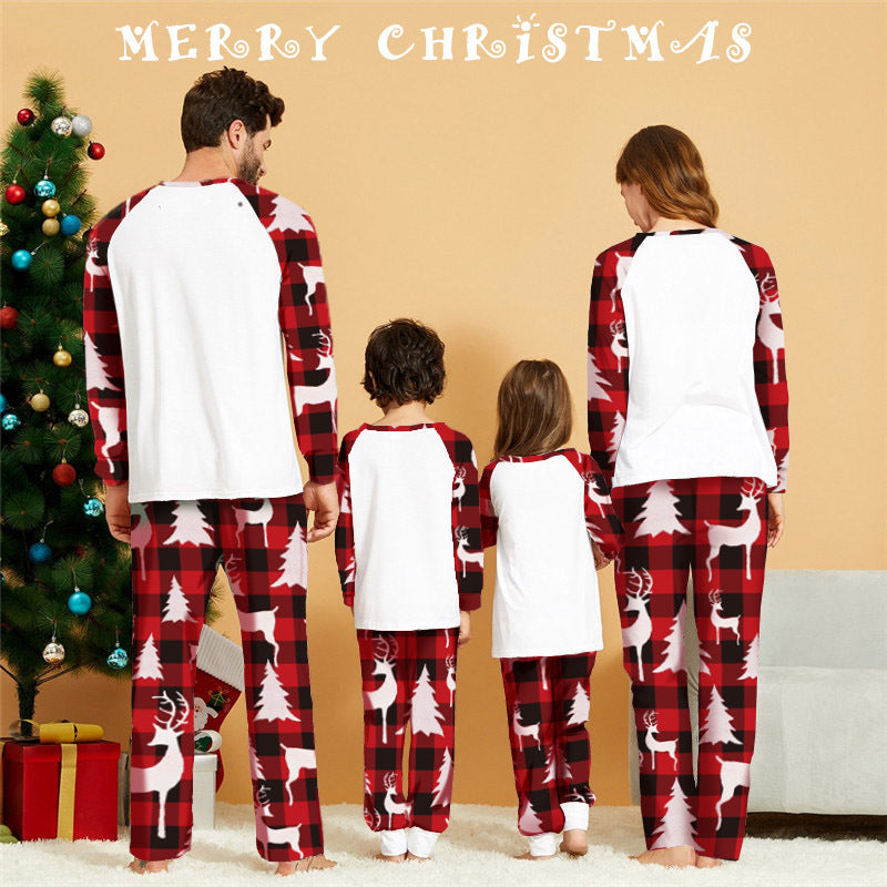 Christmas European And American Christmas Deer Head Print Parent-child Home Service Suit - ALL-IN-ONE GENSTORE & SERVICES