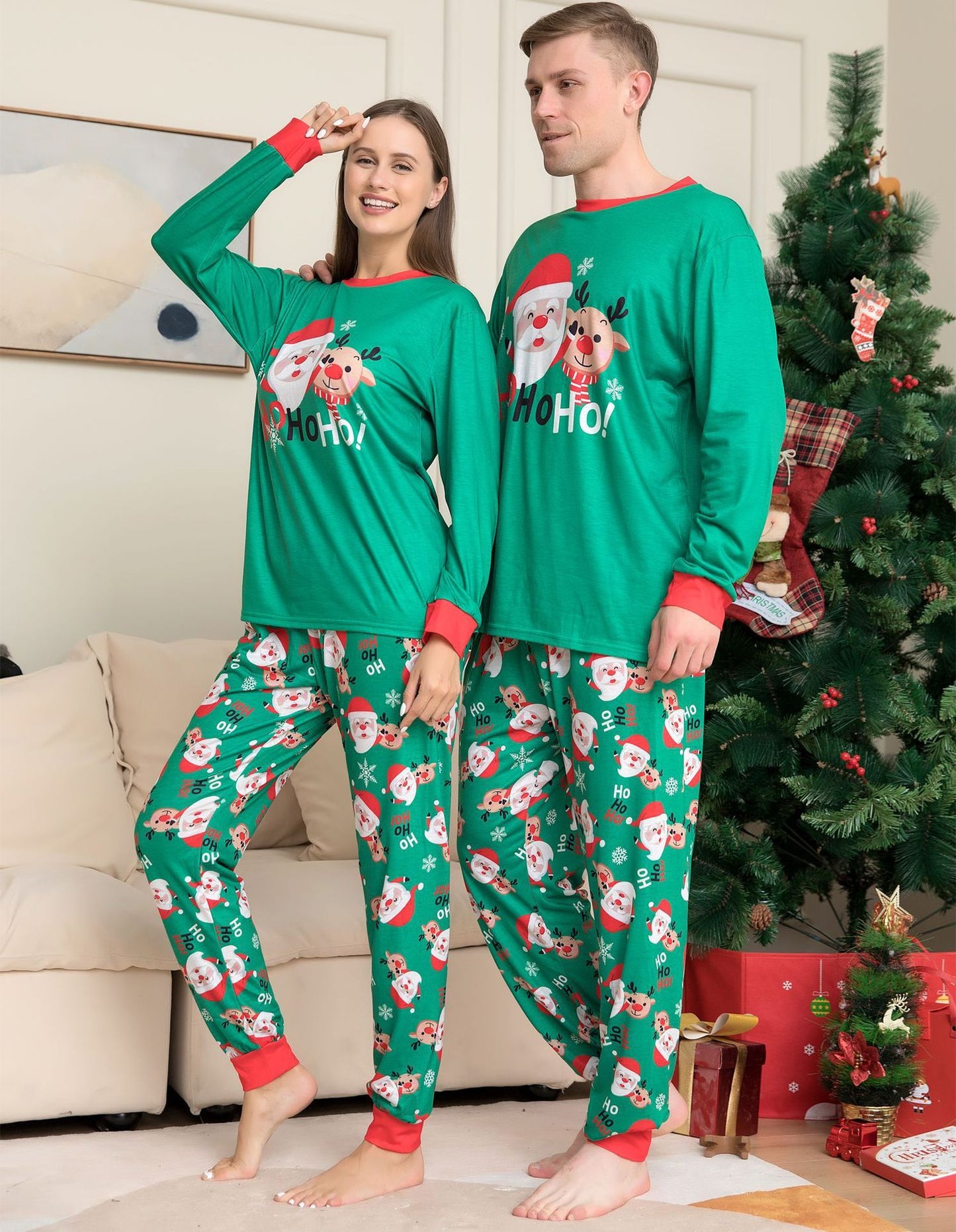 Christmas Pajamas For Family Matching Family Christmas PJs Sets Santa Claus Printed Top Sleepwear - ALL-IN-ONE GENSTORE & SERVICES