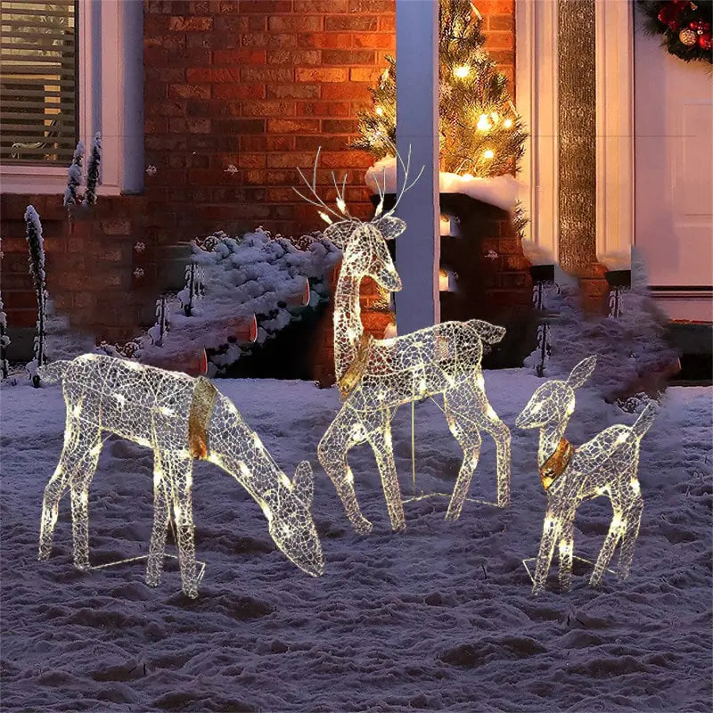 3-Piece Christmas LED Wrought Iron Deer Set - ALL-IN-ONE GENSTORE & SERVICES