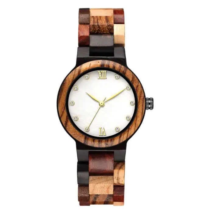 Simple Pearl Shell Color Wood Ladies Watch - ALL-IN-ONE GENSTORE & SERVICES